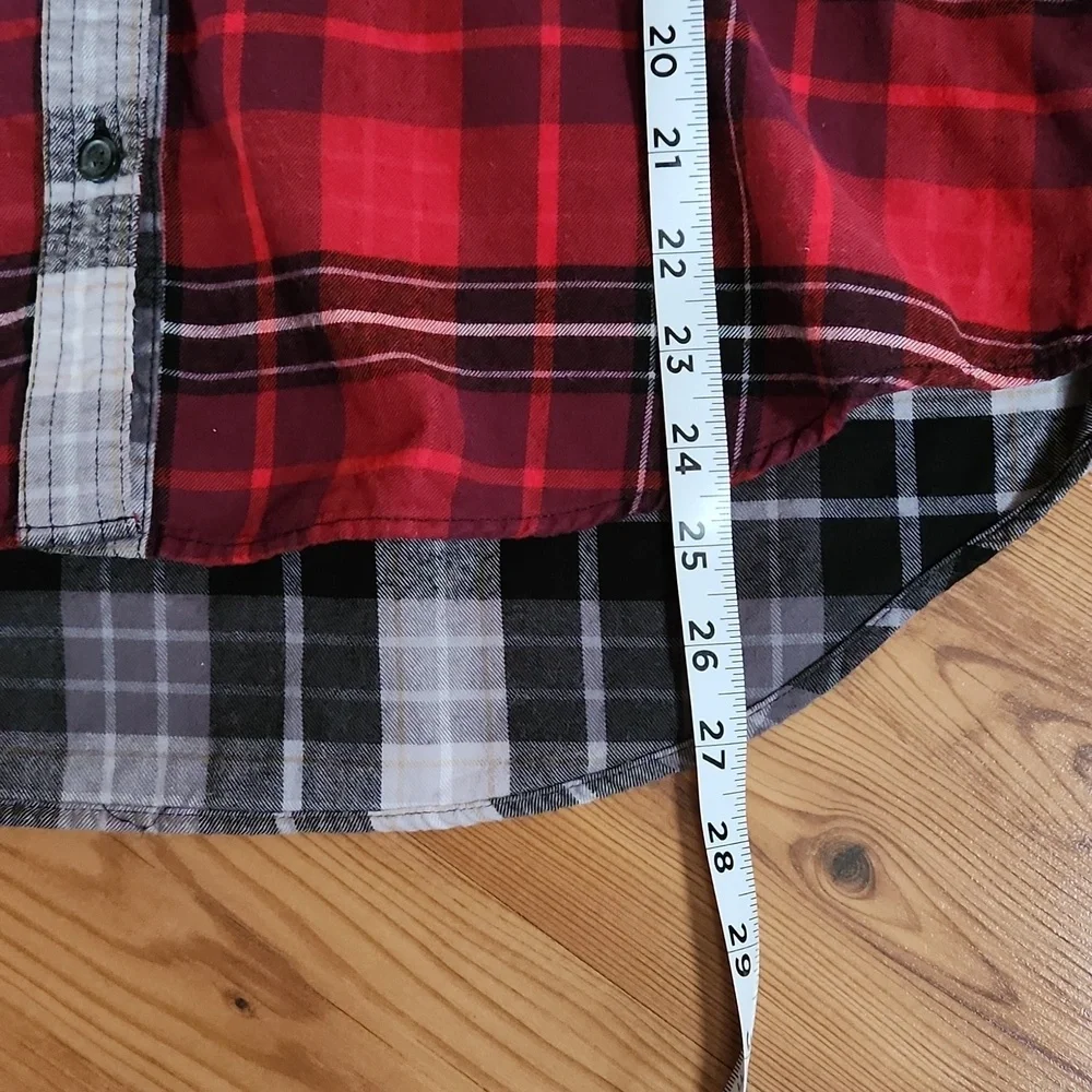 Eddie Bauer Red, Black and Gray Plaid Shirt - Picture 11 of 13
